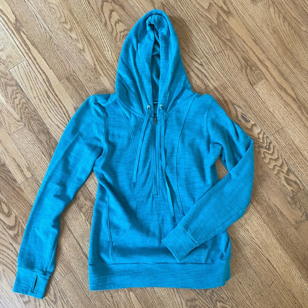 Lucy Teal Half Zip Hoodie
